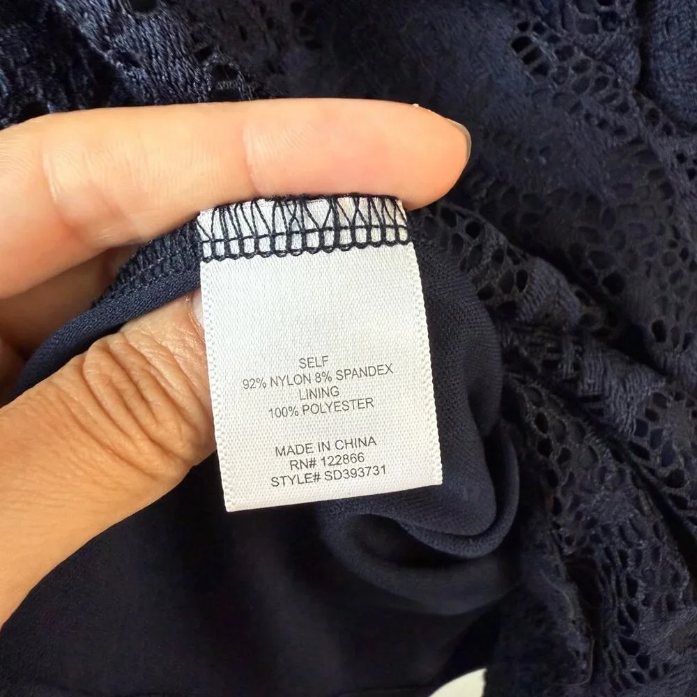 Zunie Lace Fit‎ & Flare Dress Size 16 Girls Navy Blue Sleeveless